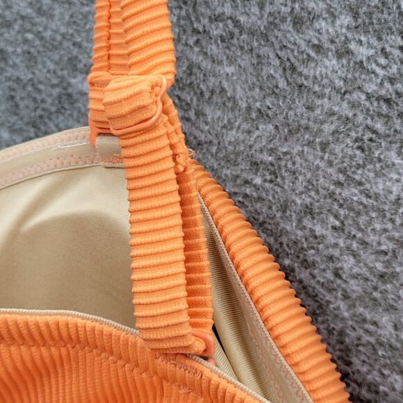 Old Navy Swim Bikini Top Women’s 2X Orange Coral Textured Rib Cinch Front NWT - Picture 7 of 14